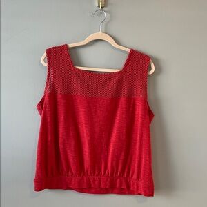 Prana Red Textured Tank Top